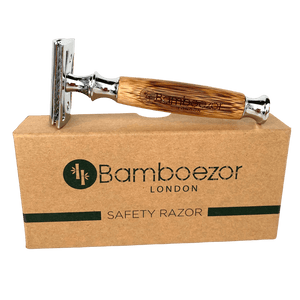 Natural Bamboo Handle Double Edge Safety Razor with FREE cleaning cloth - Bamboezor London